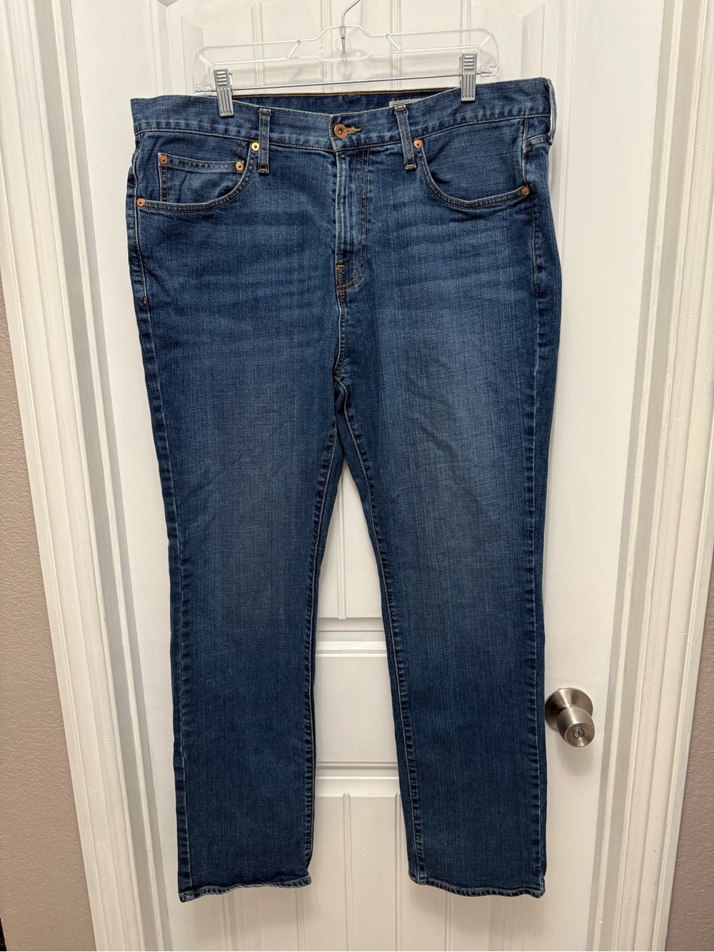 Cremieux Premium Denim Mens Blue Relaxed Straight Jeans Stretch 38 x 32 (D-4)